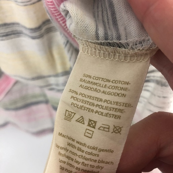 Women's Free People Army Multi Stripe Short Sleeve Tee Size XS - Picture 7 of 7